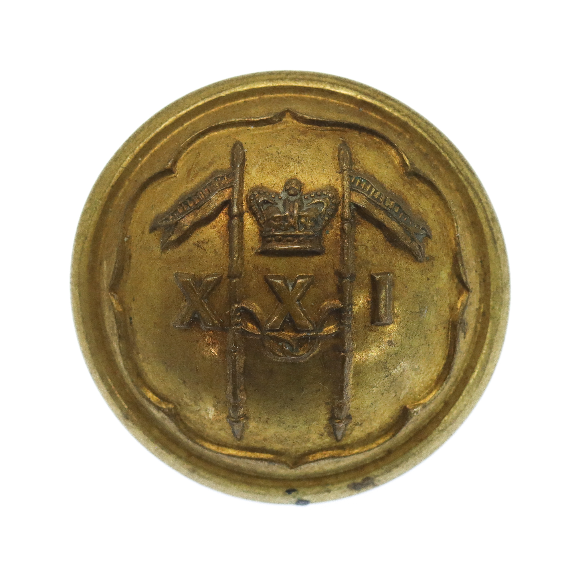 Victorian 21st (Empress of India's) Lancers Officer's Button (23mm)