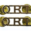 Pair of Queen's Royal Lancers (Q.R.L.) Anodised (Staybrite) Shoulder Titles