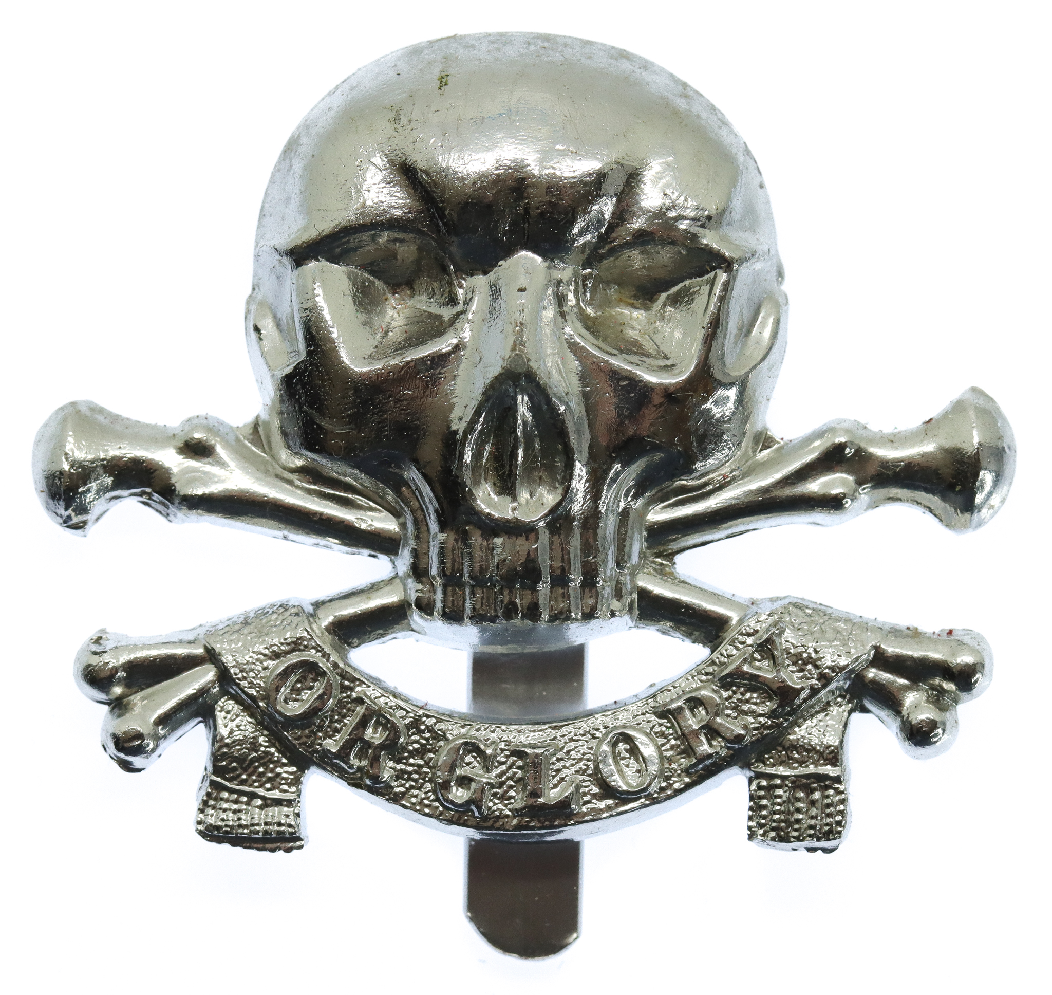 17th/21st Lancers Anodised (Staybrite) Cap Badge
