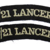 Pair of 17th/21st Lancers (17/21 LANCERS) Cloth Shoulder Titles