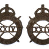 Pair of 24th Lancers Officer's Service Dress Collar Badges - King's Crown