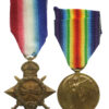 WW1 1914-15 Star & Victory Medal - Pte. W. Leonard, Lancashire Fusiliers - Wounded