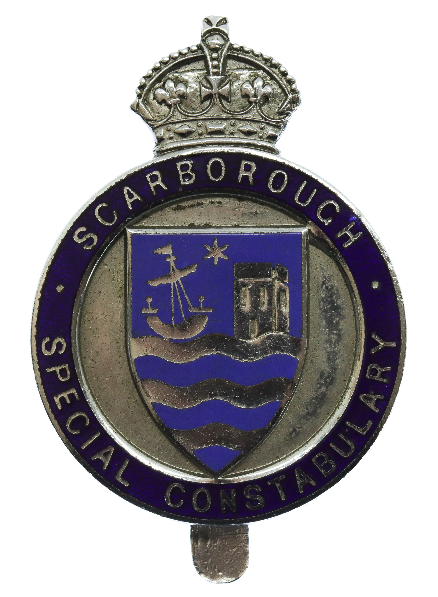 Scarborough Special Constabulary Enamelled Cap Badge - King's Crown