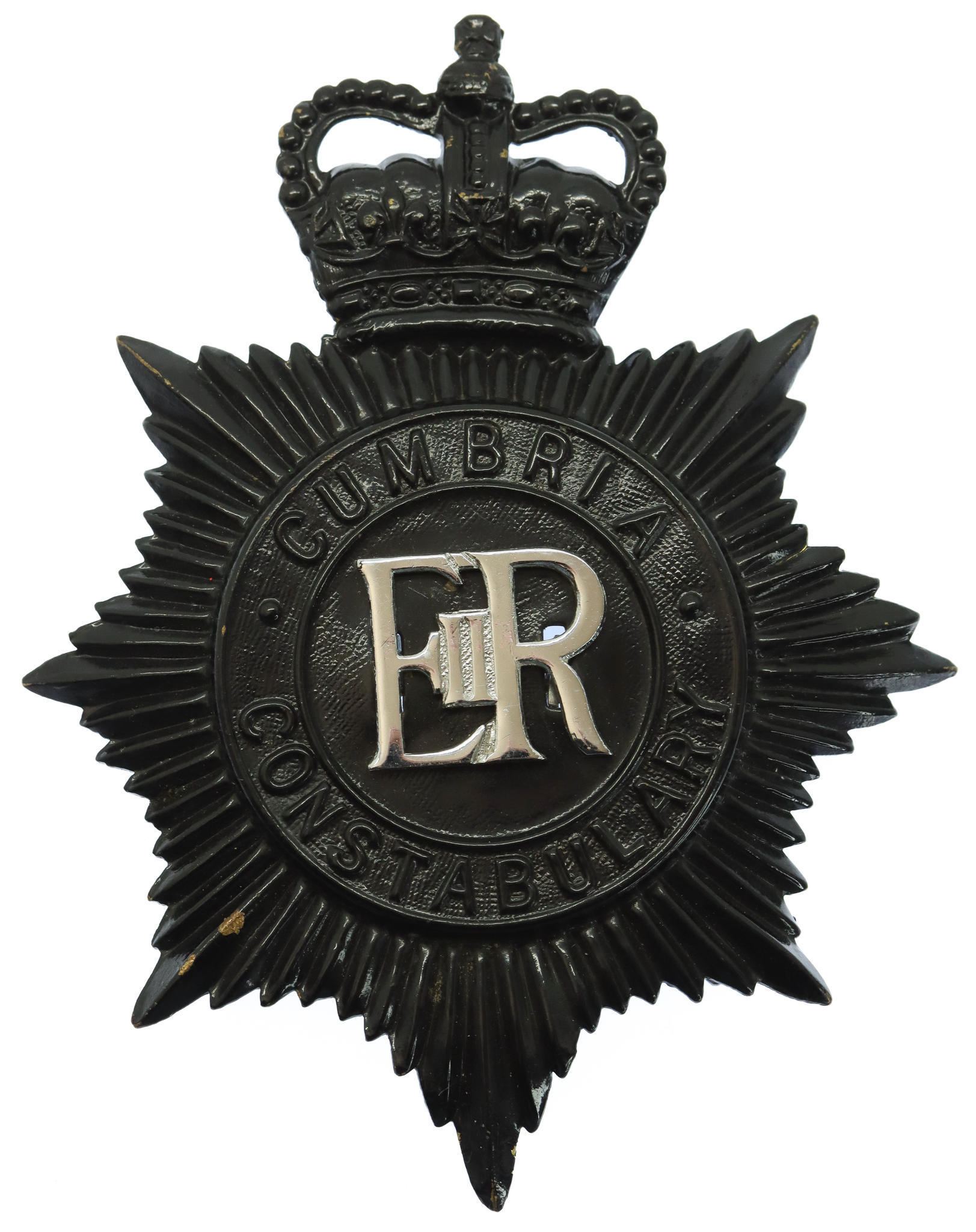 Cumbria Constabulary Night Helmet Plate - Queen's Crown
