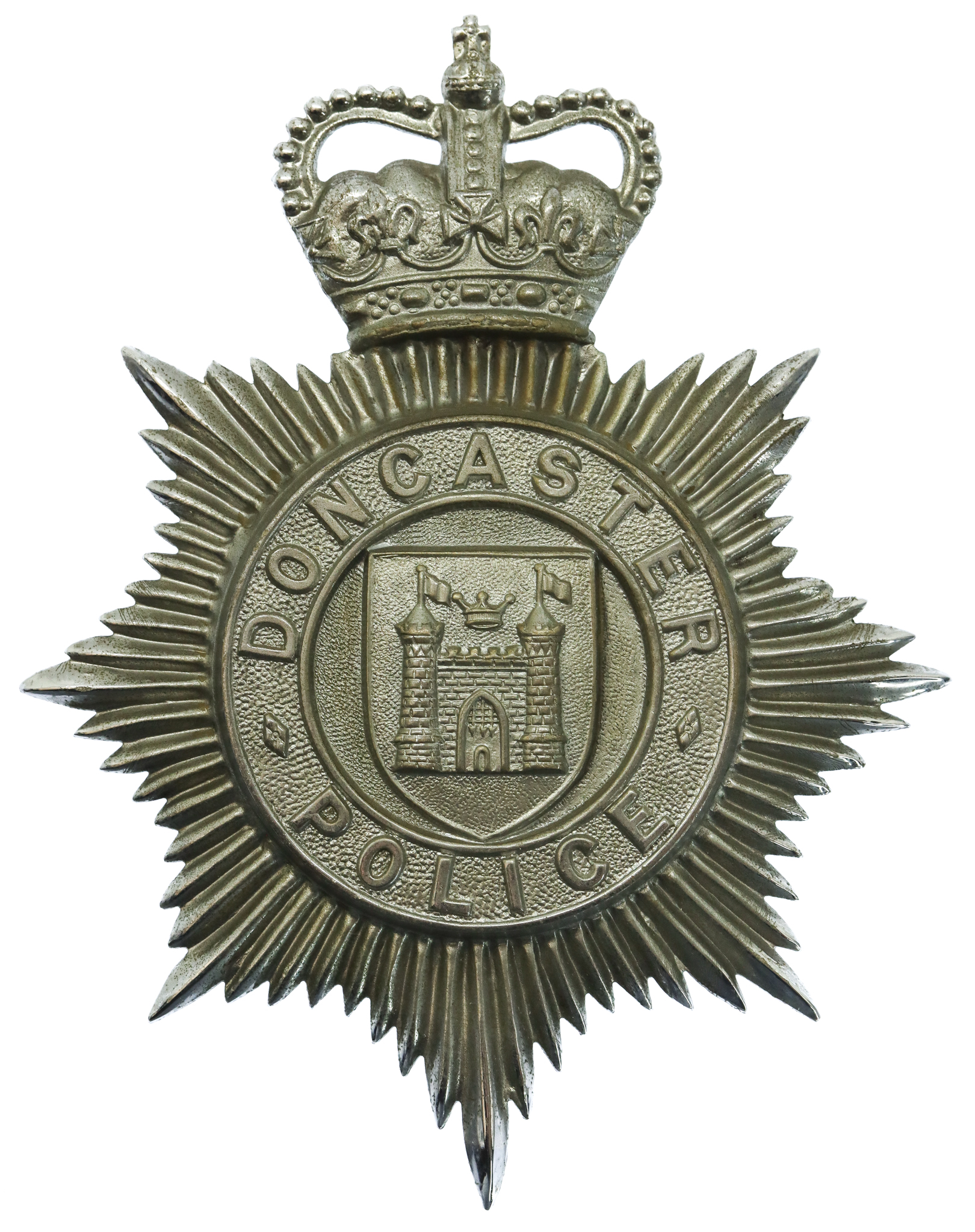 Doncaster Borough Police Helmet Plate - Queen's Crown