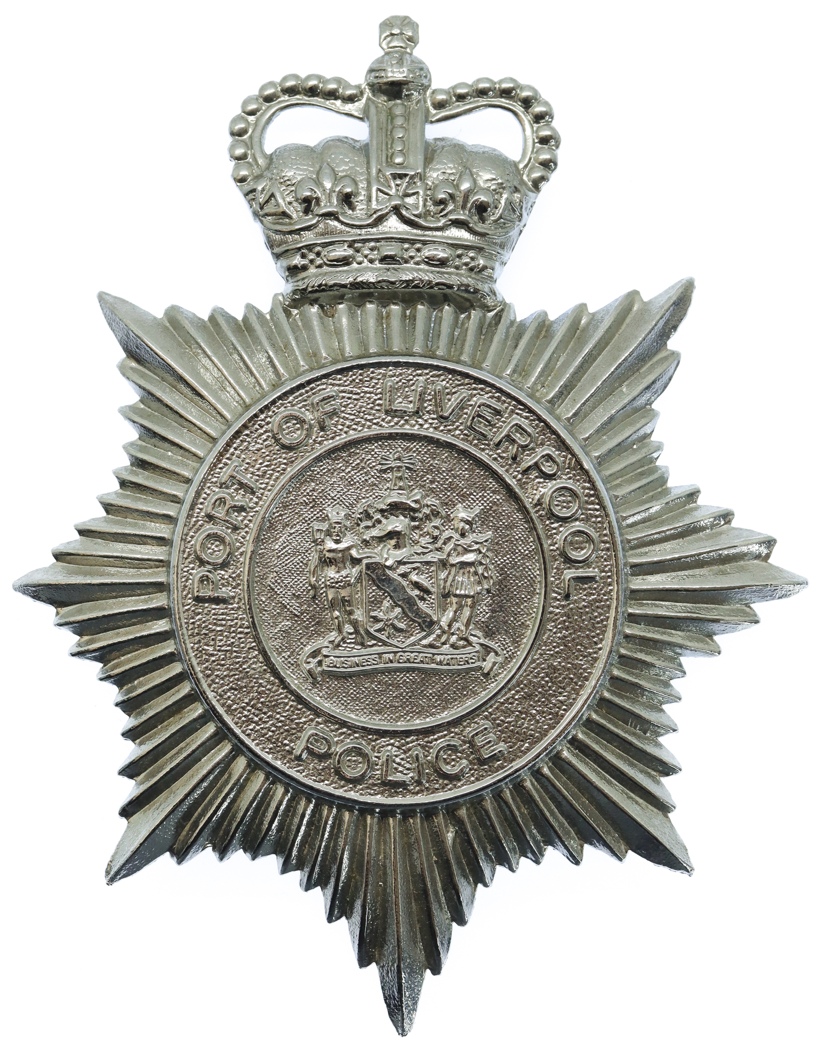 Port of Liverpool Police Helmet Plate - Queen's Crown