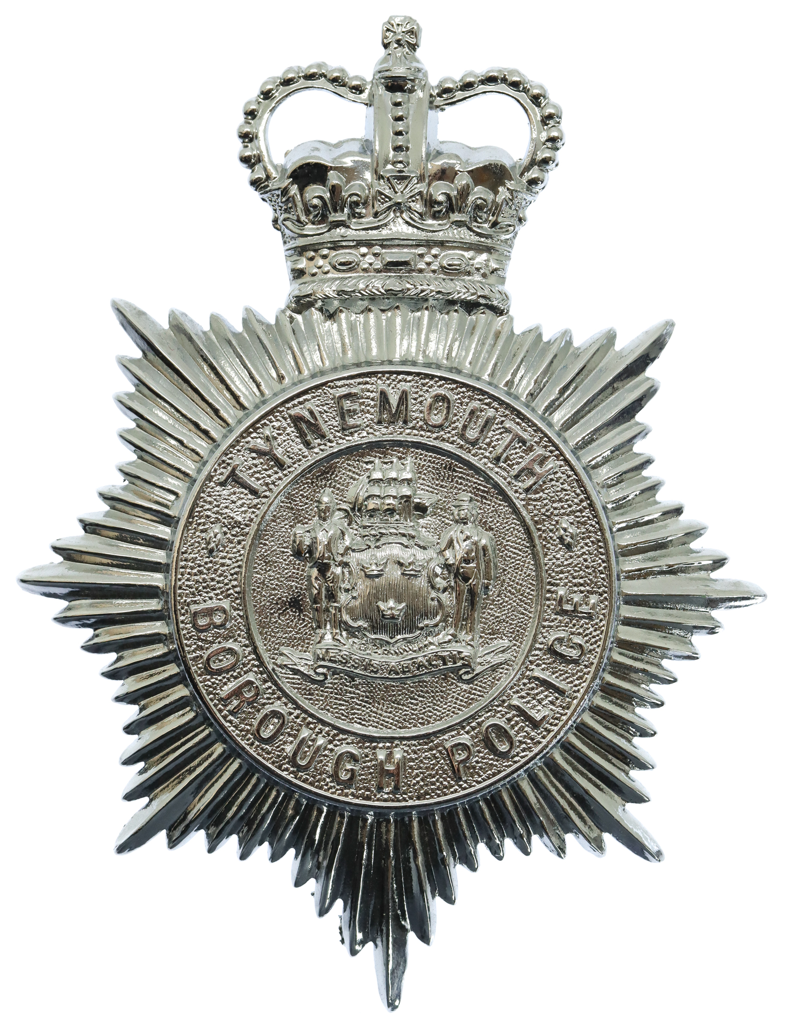 Tynemouth Borough Police Helmet Plate - Queen's Crown
