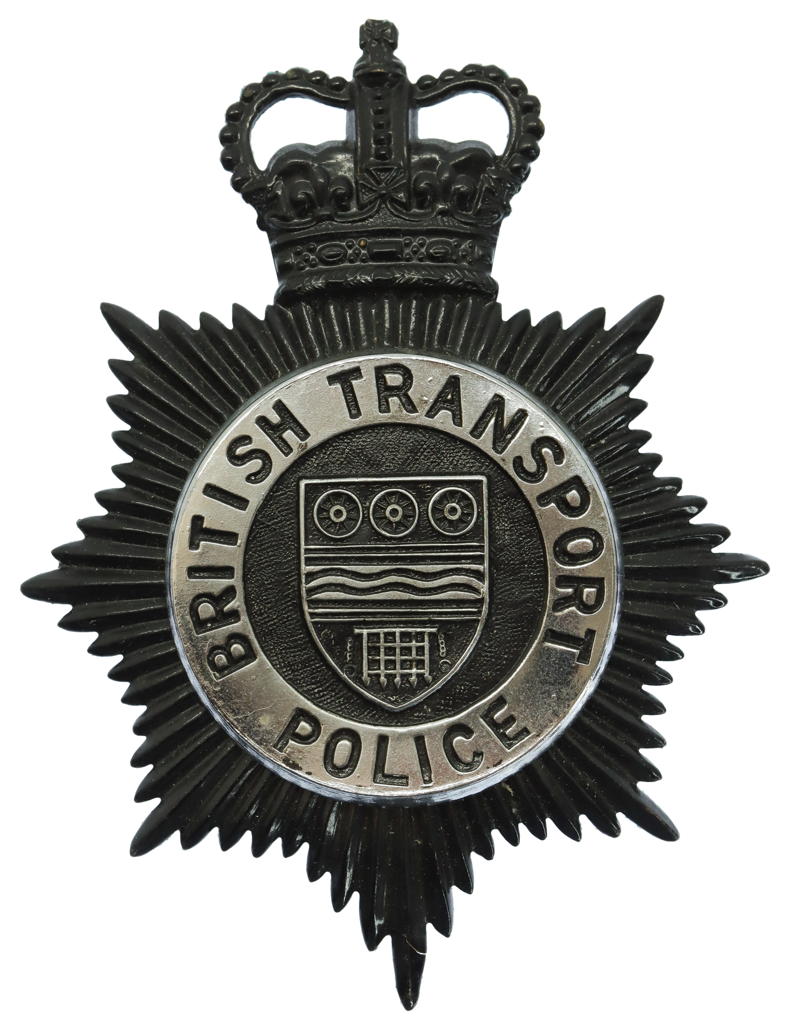 British Transport Police (B.T.P.) Night Hemet Plate - Queen's Crown