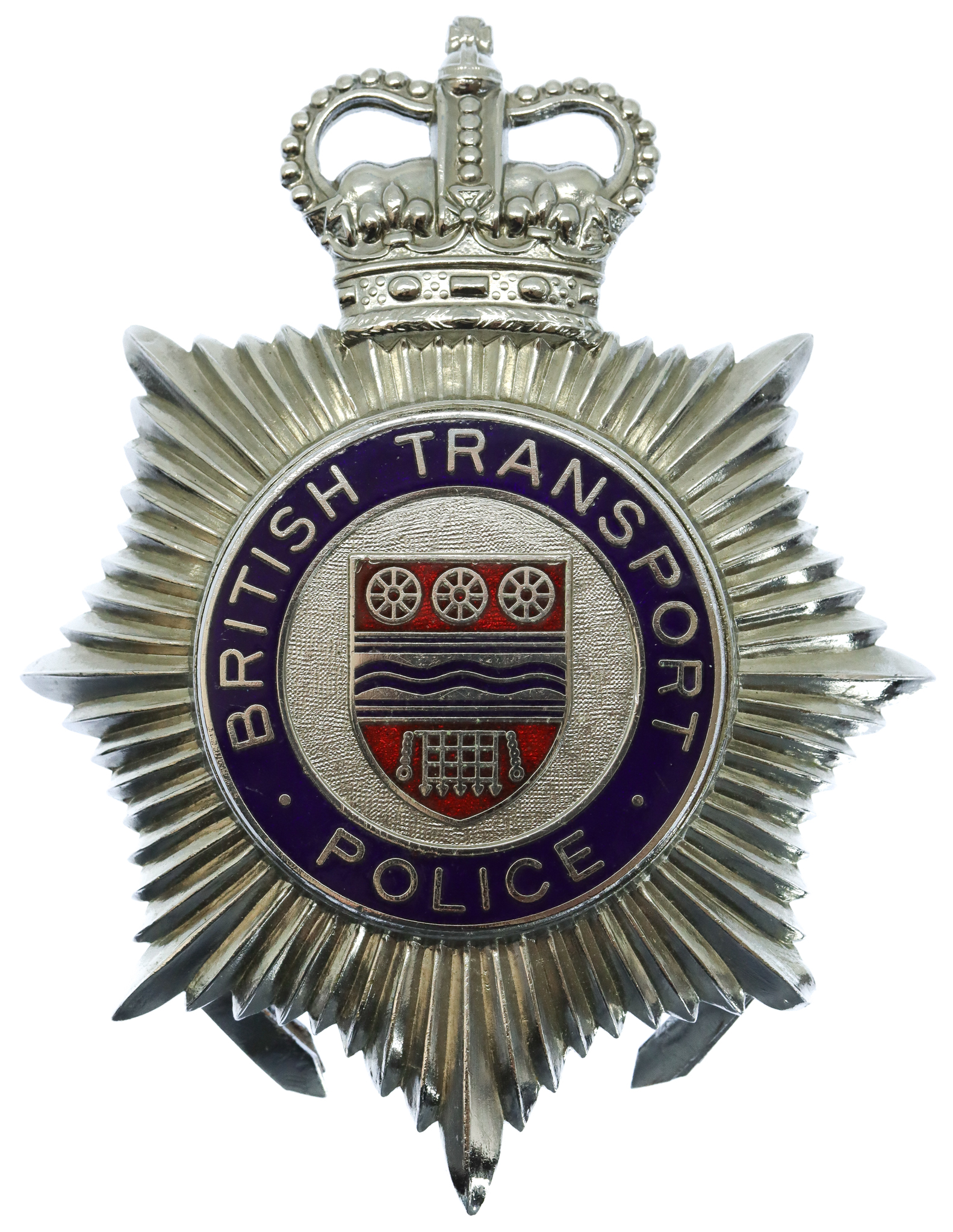 British Transport Police (B.T.P.) Enamelled Hemet Plate - Queen's Crown