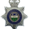 Leicestershire Police Enamelled Helmet Plate - Queen's Crown