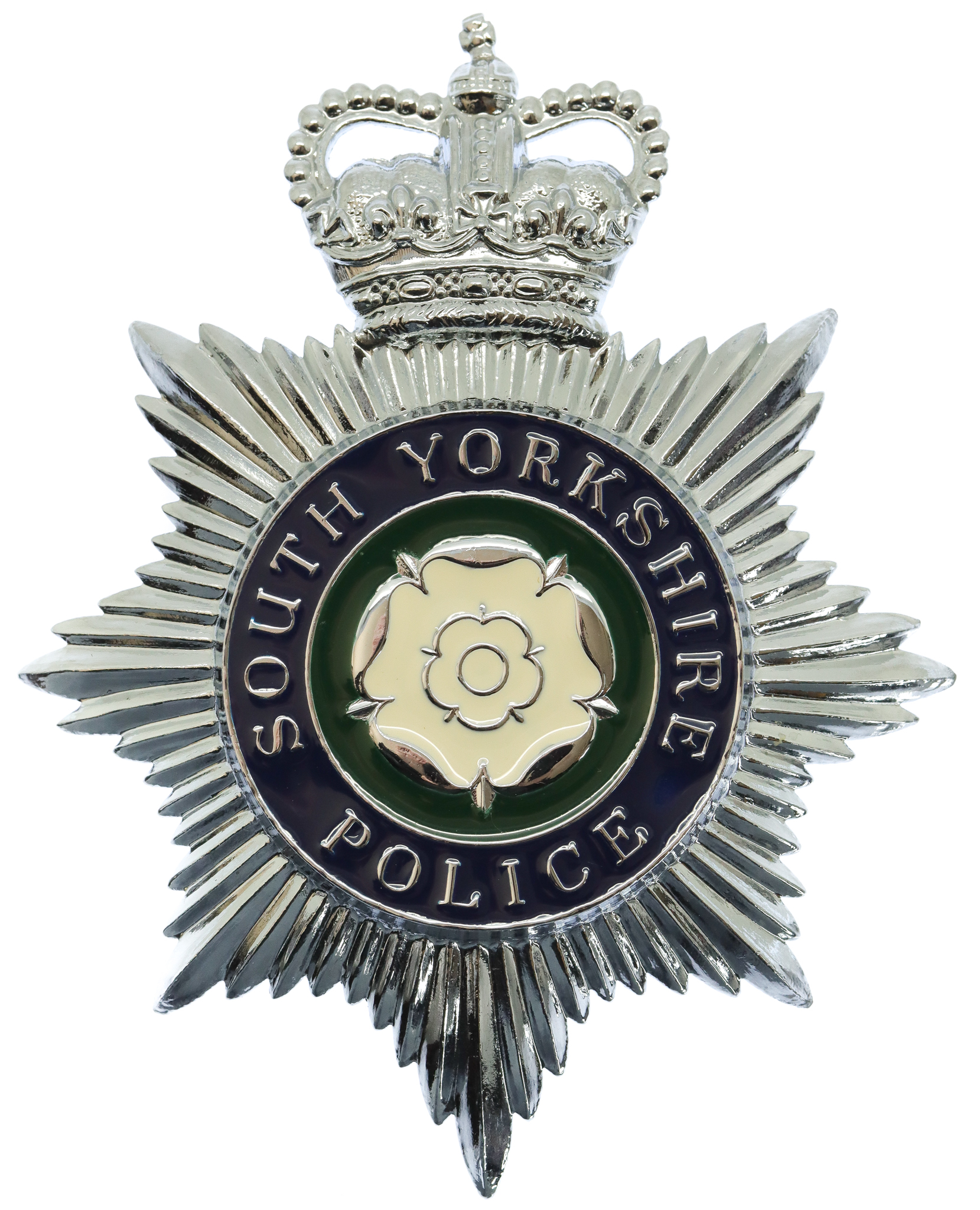 South Yorkshire Police Enamelled Helmet Plate - Queen's Crown
