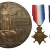 WW1 1914-15 Star, Victory Medal and Memorial Plaque - Bmbr. J. Delford, Royal Field Artillery - Died of Wounds, 25/7/16