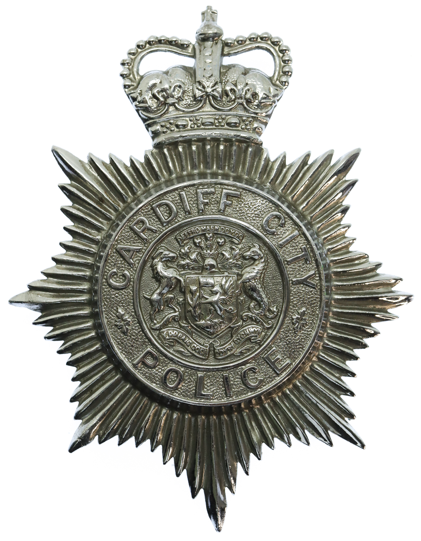 Cardiff City Police Helmet Plate - Queen's Crown