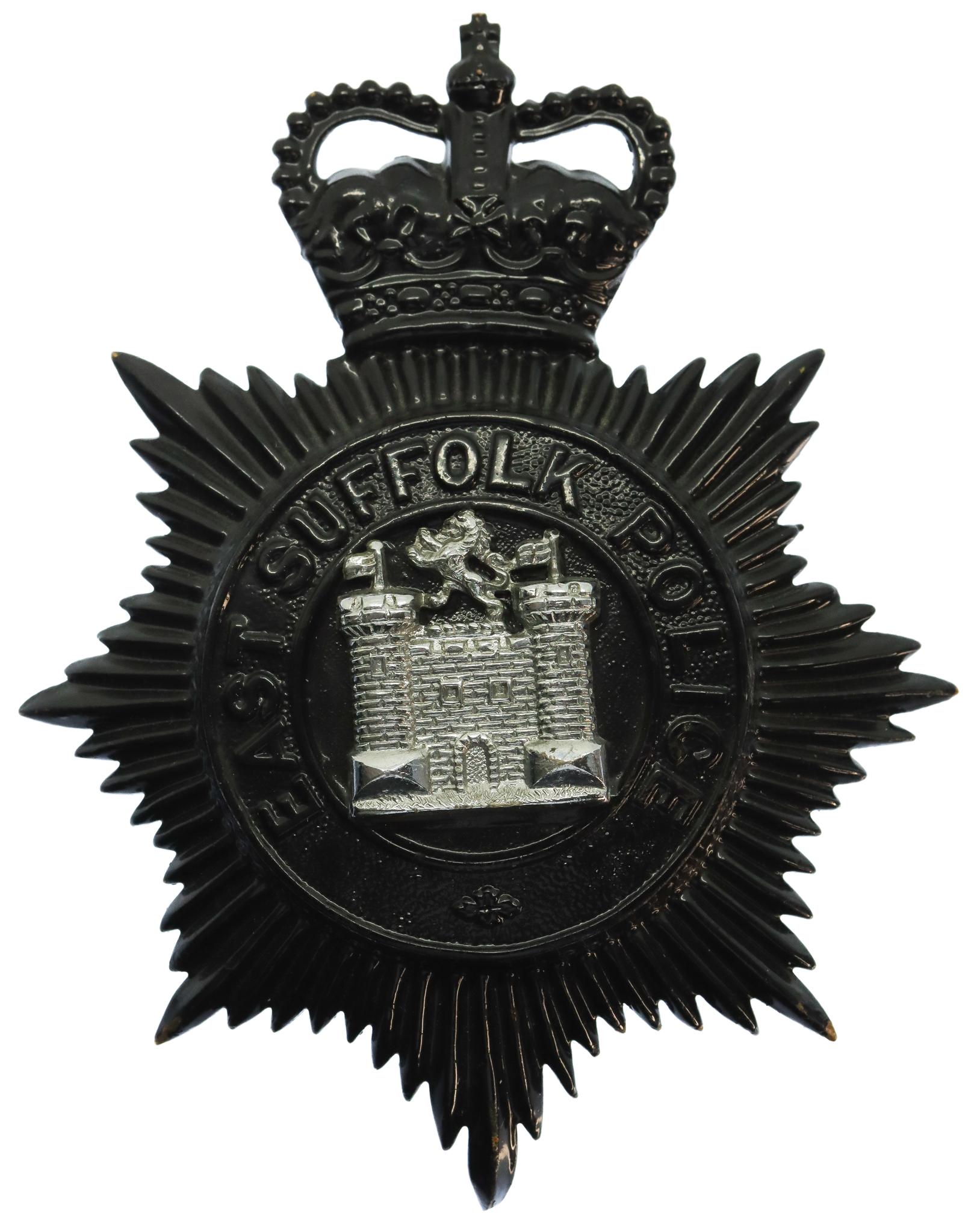 East Suffolk Police Night Helmet Plate - Queen's Crown