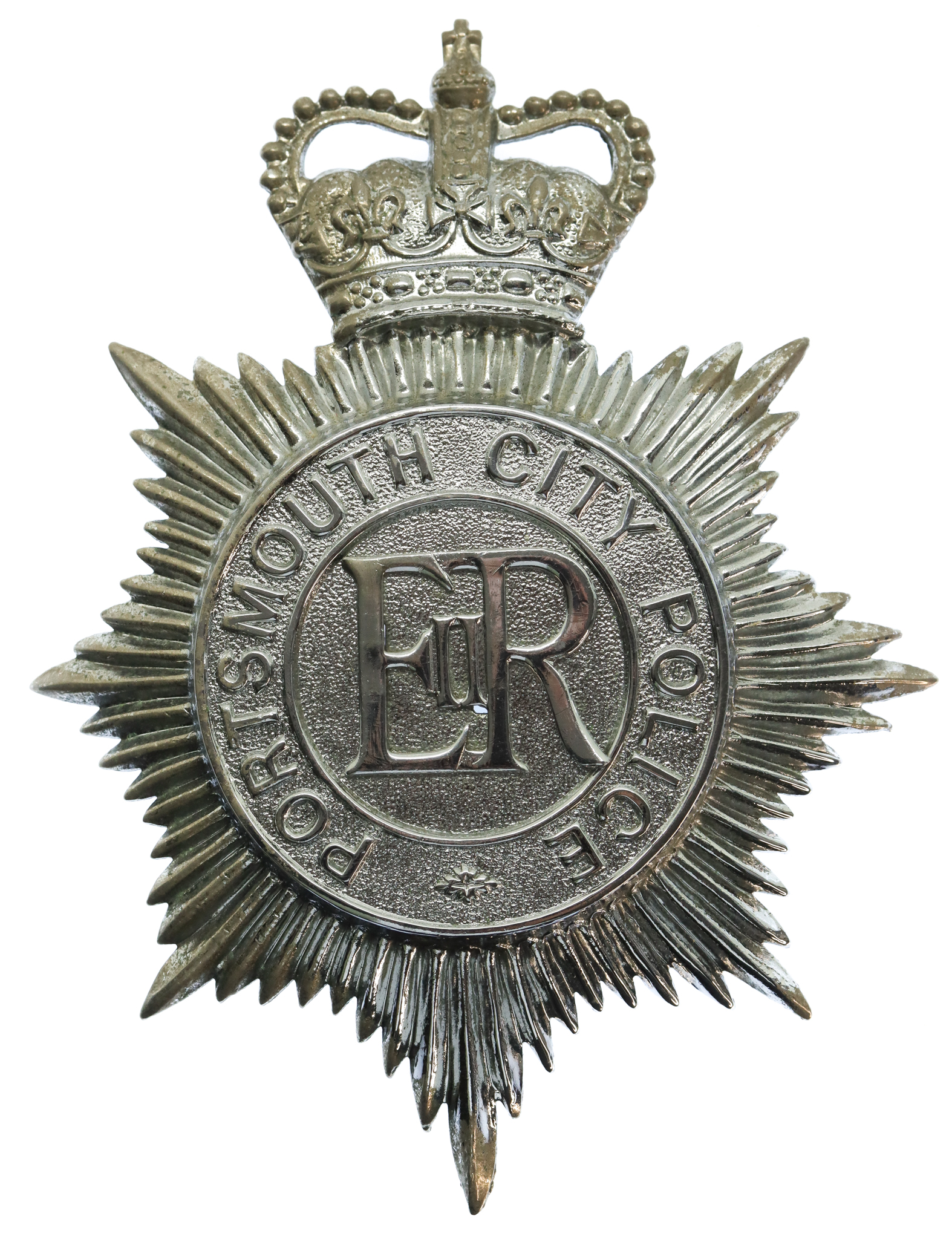 Portsmouth City Police Helmet Plate - Queen's Crown