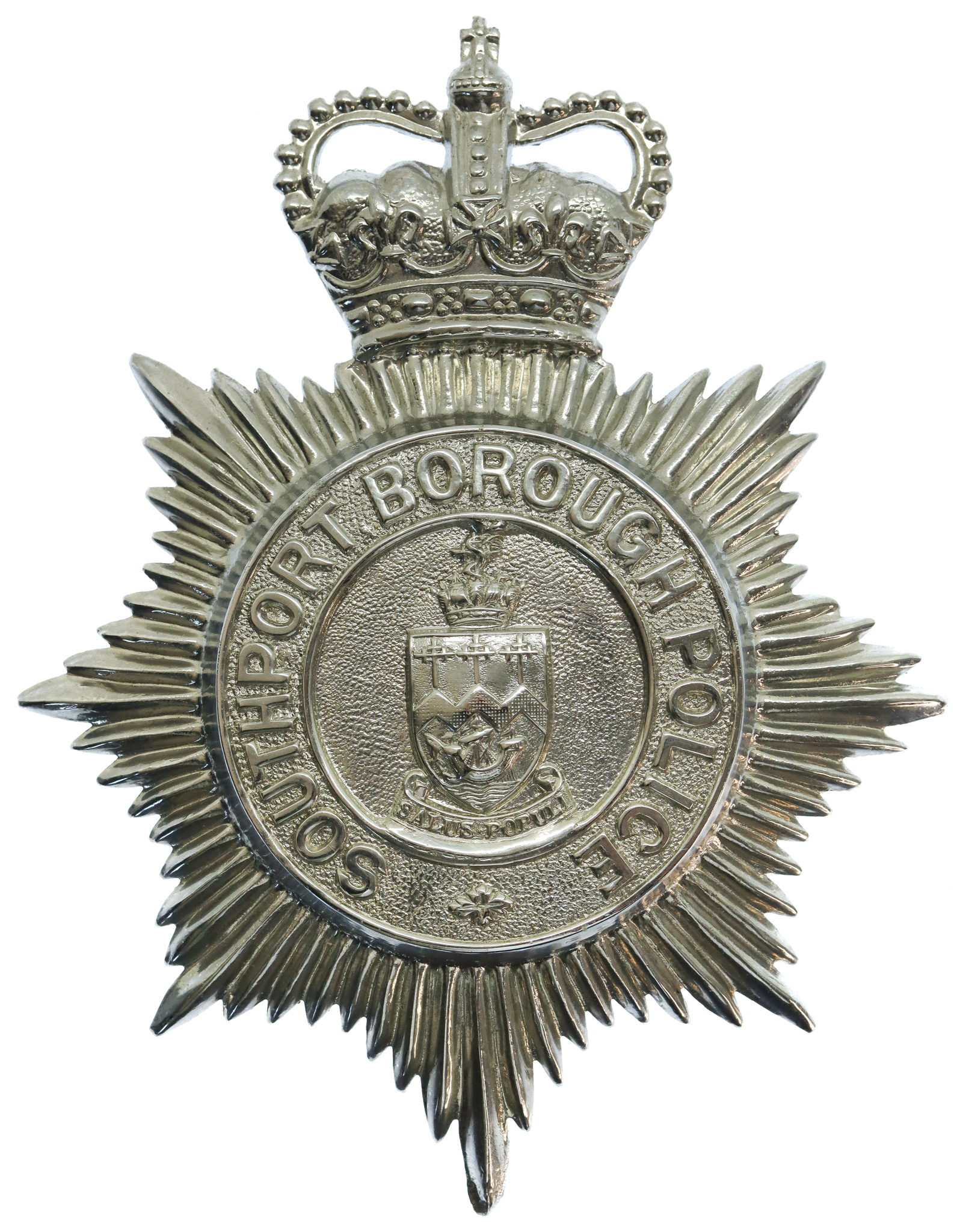 Southport Borough Police Helmet Plate - Queen's Crown
