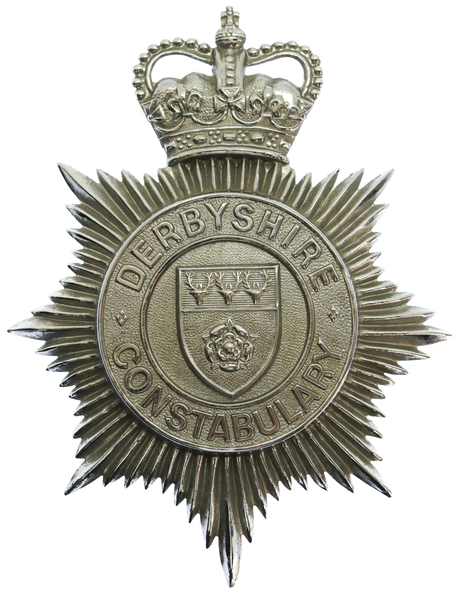 Derbyshire Constabulary Helmet Plate - Queen's Crown