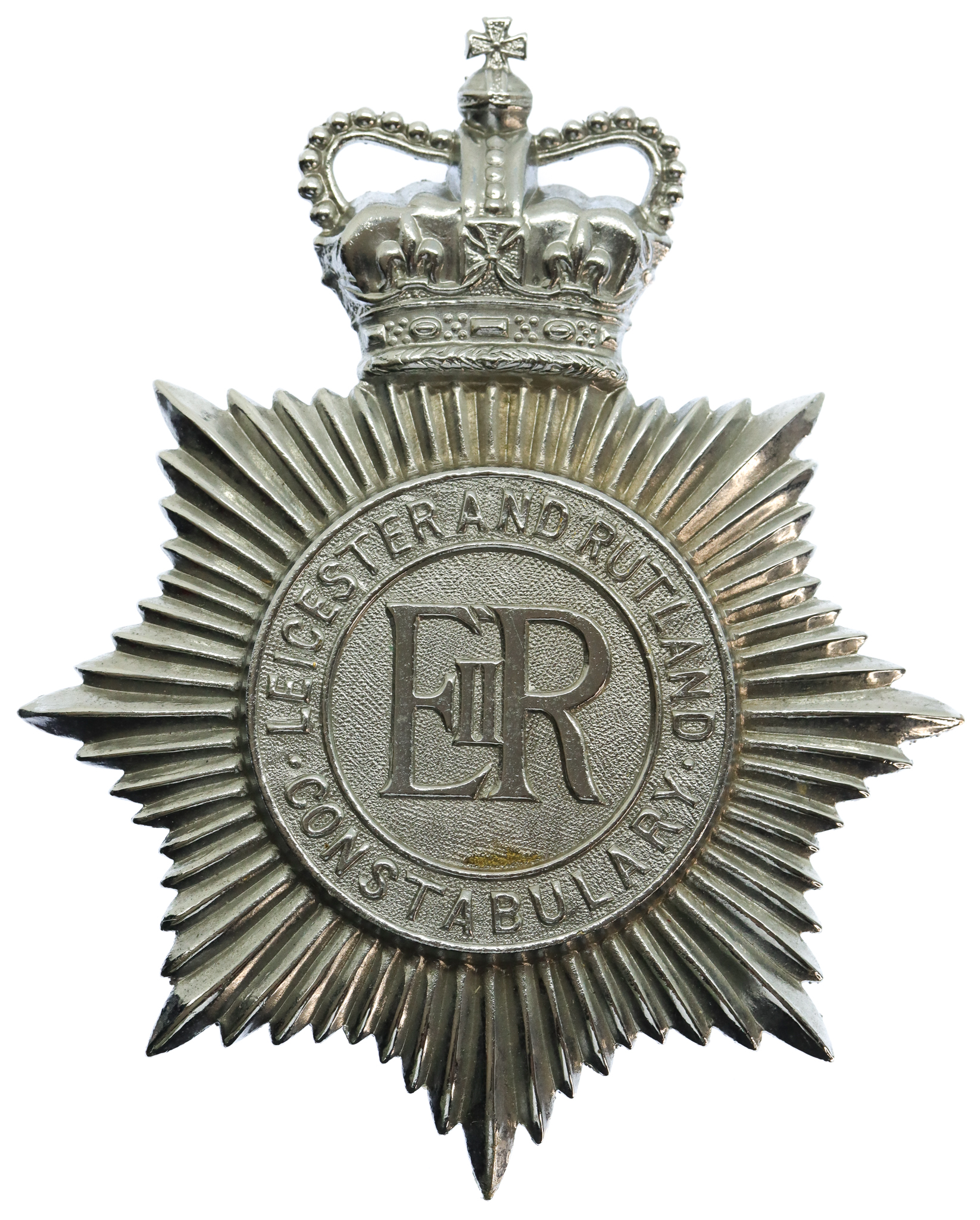 Leicester and Rutland Constabulary Helmet Plate - Queen's Crown