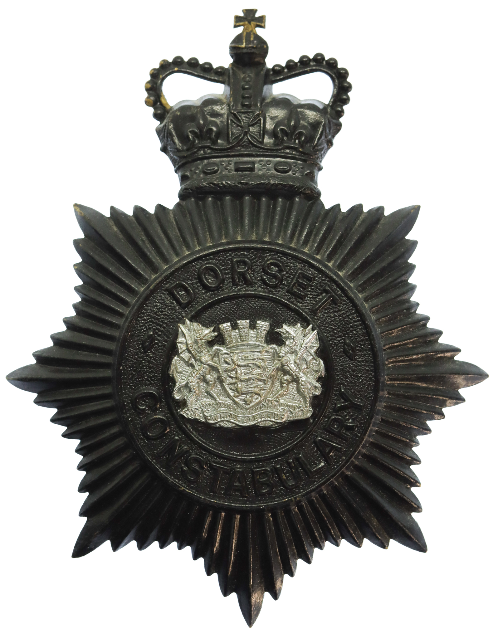 Dorset Constabulary Night Helmet Plate - Queen's Crown
