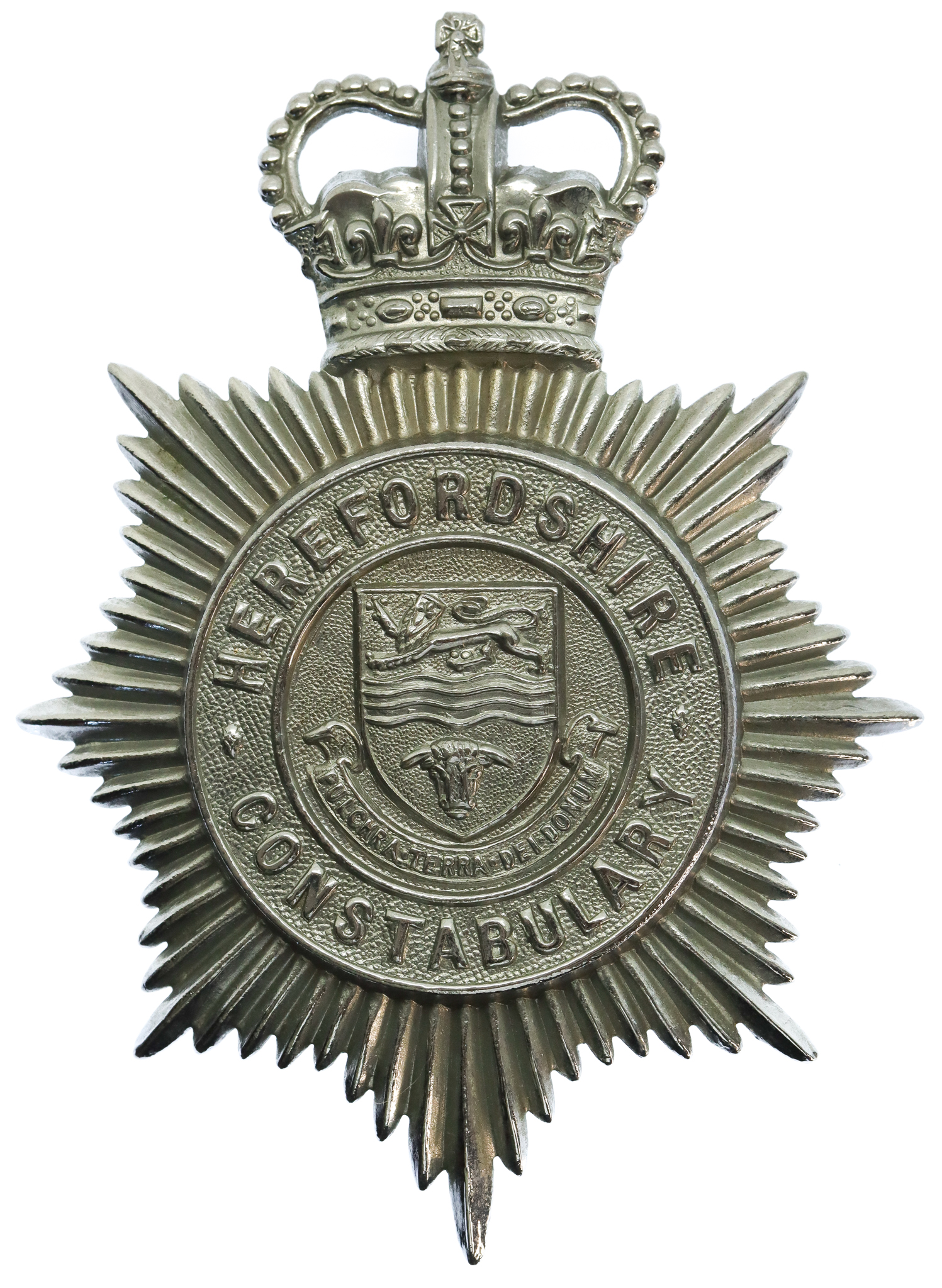 Herefordshire Constabulary Helmet Plate - Queen's Crown