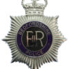 Bedfordshire Police Enamelled Helmet Plate - Queen's Crown