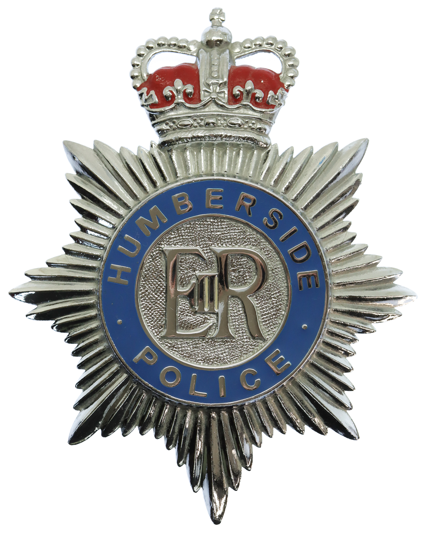 Humberside Police Enamelled Helmet Plate - Queen's Crown