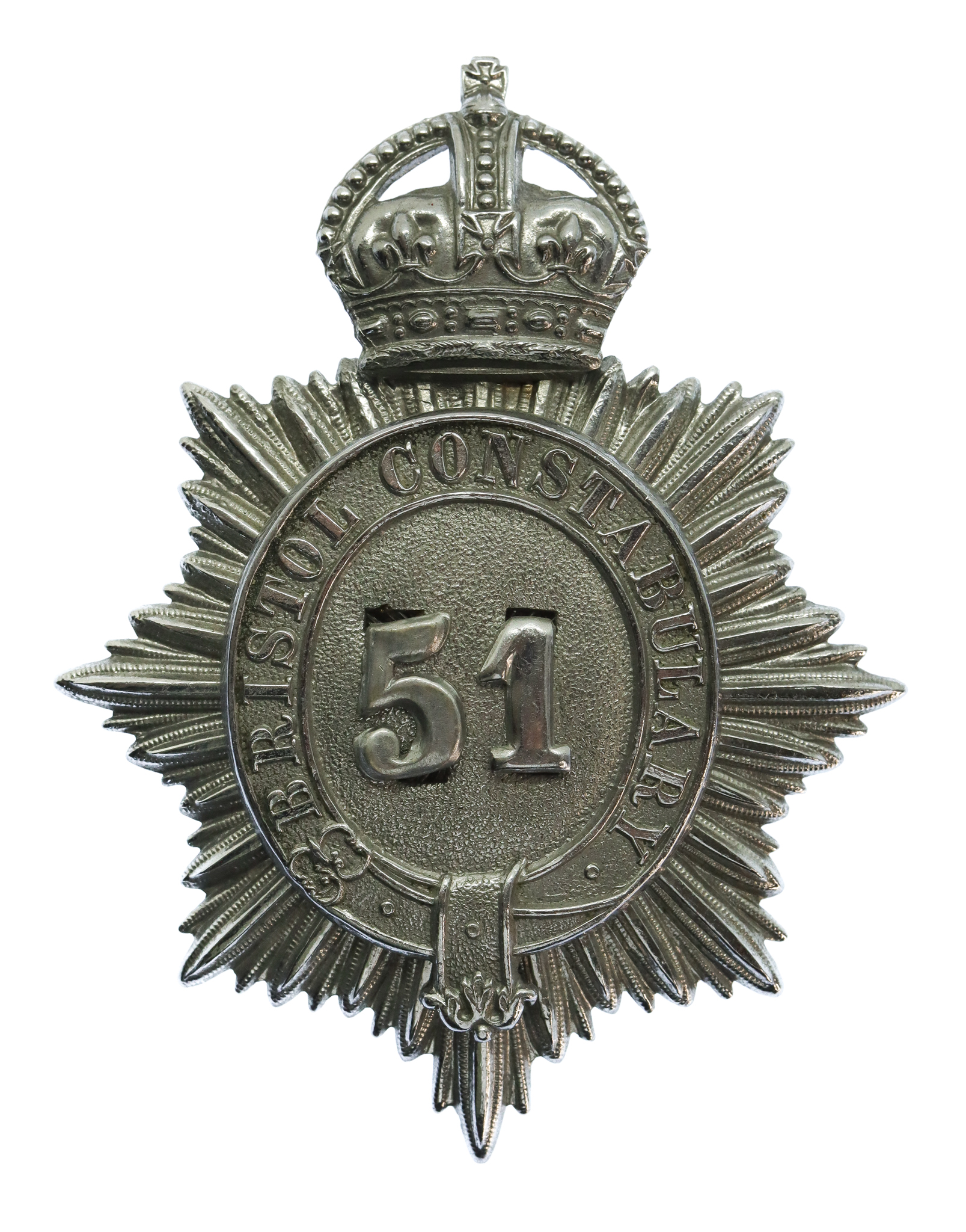 Bristol Constabulary Star Cap Badge (51) - King's Crown