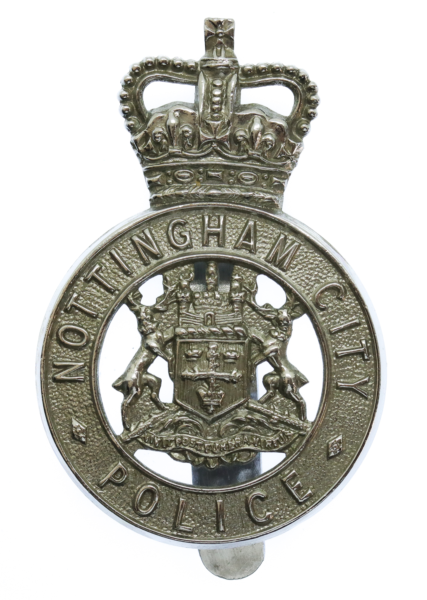 Nottingham City Police Cap Badge - Queen's Crown