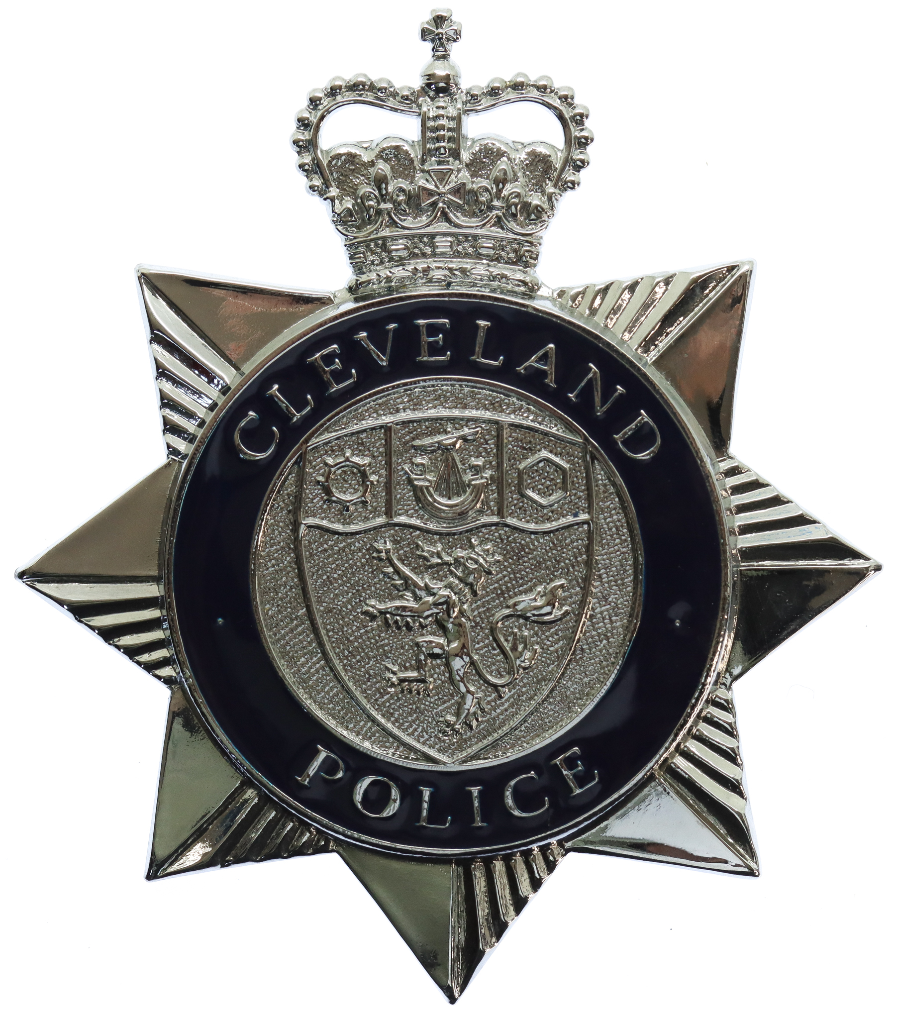 Cleveland Police Enamelled Helmet Plate - Queen's Crown