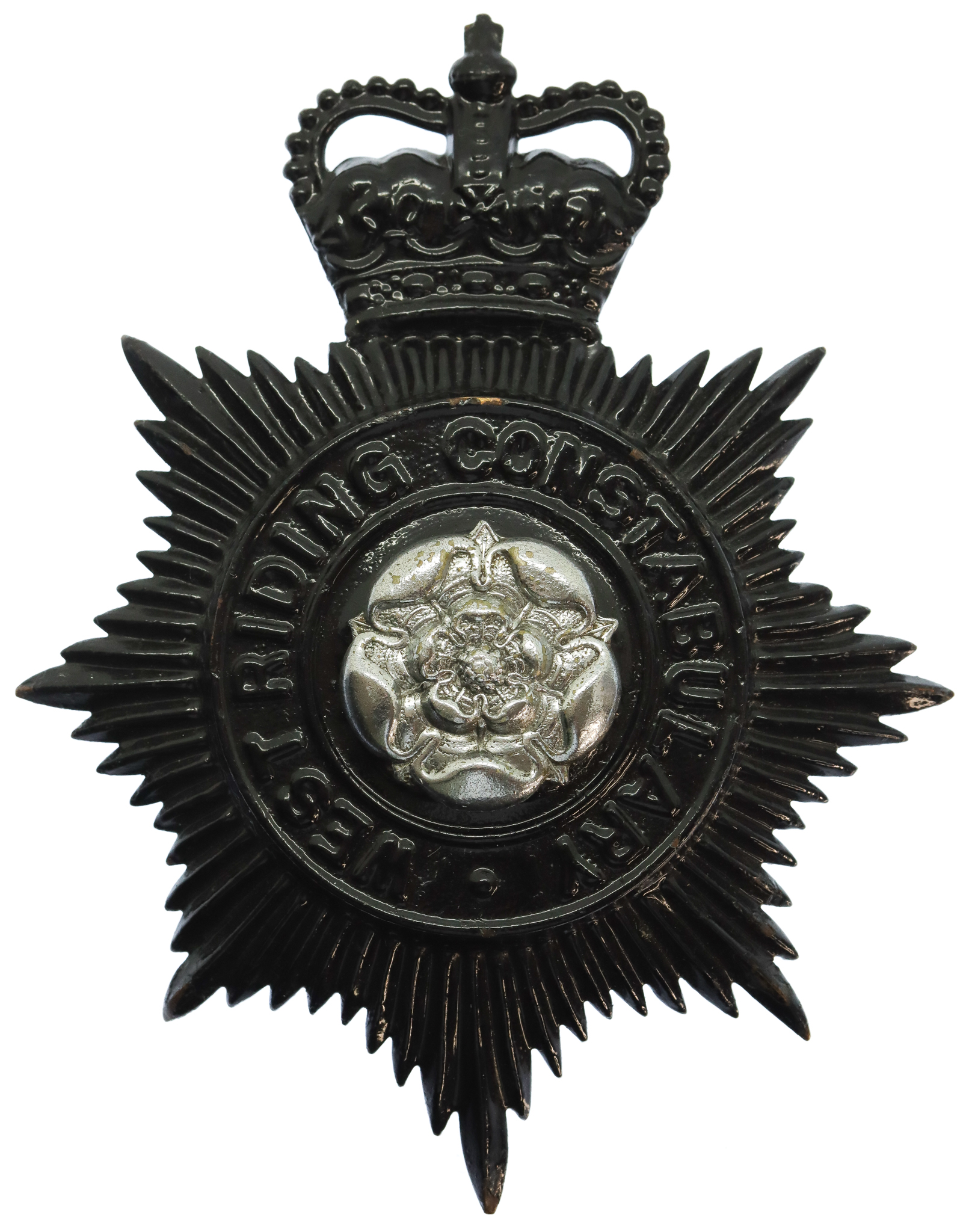 West Riding Constabulary Night Helmet Plate - Queen's Crown