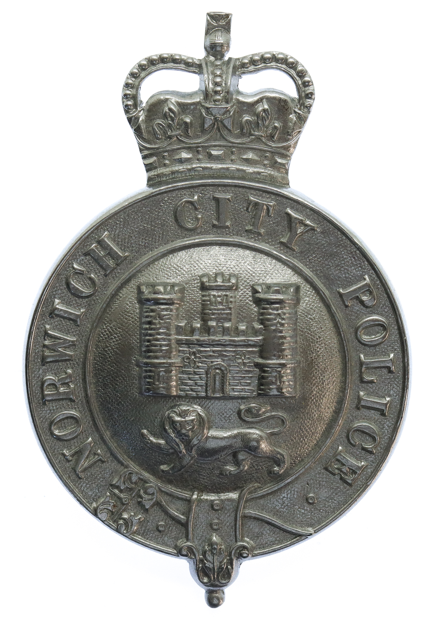 Norwich City Police Helmet Plate - Queen's Crown