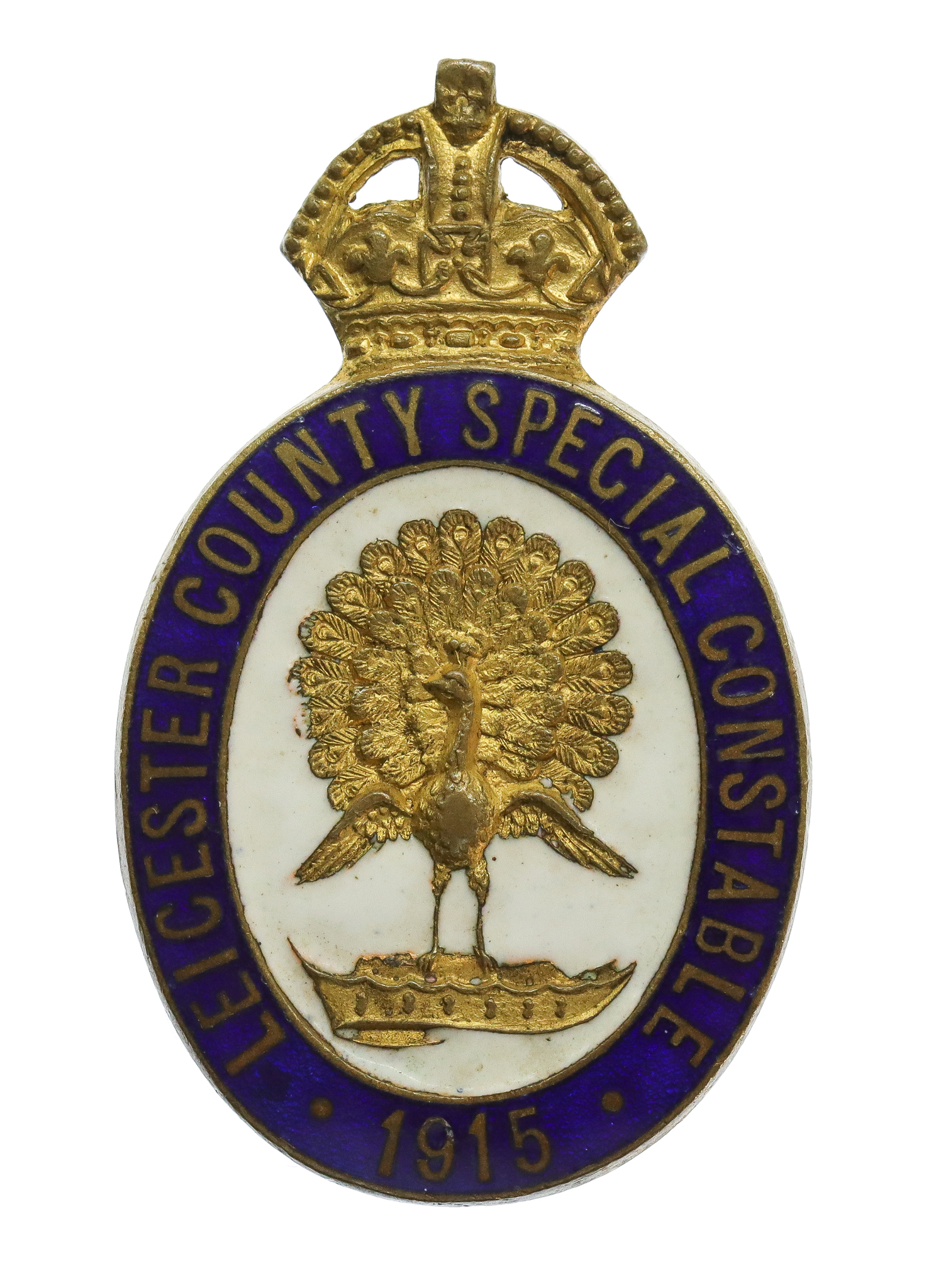 WW1 Leicester County Special Constable 1915 Enamelled Lapel Badge