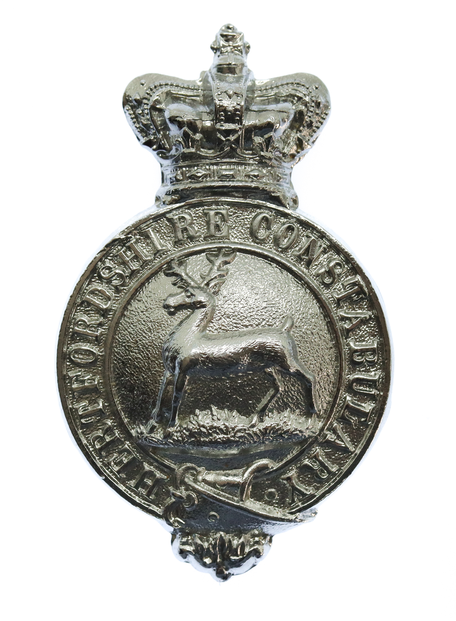 Hertfordshire Constabulary Chrome Cap Badge