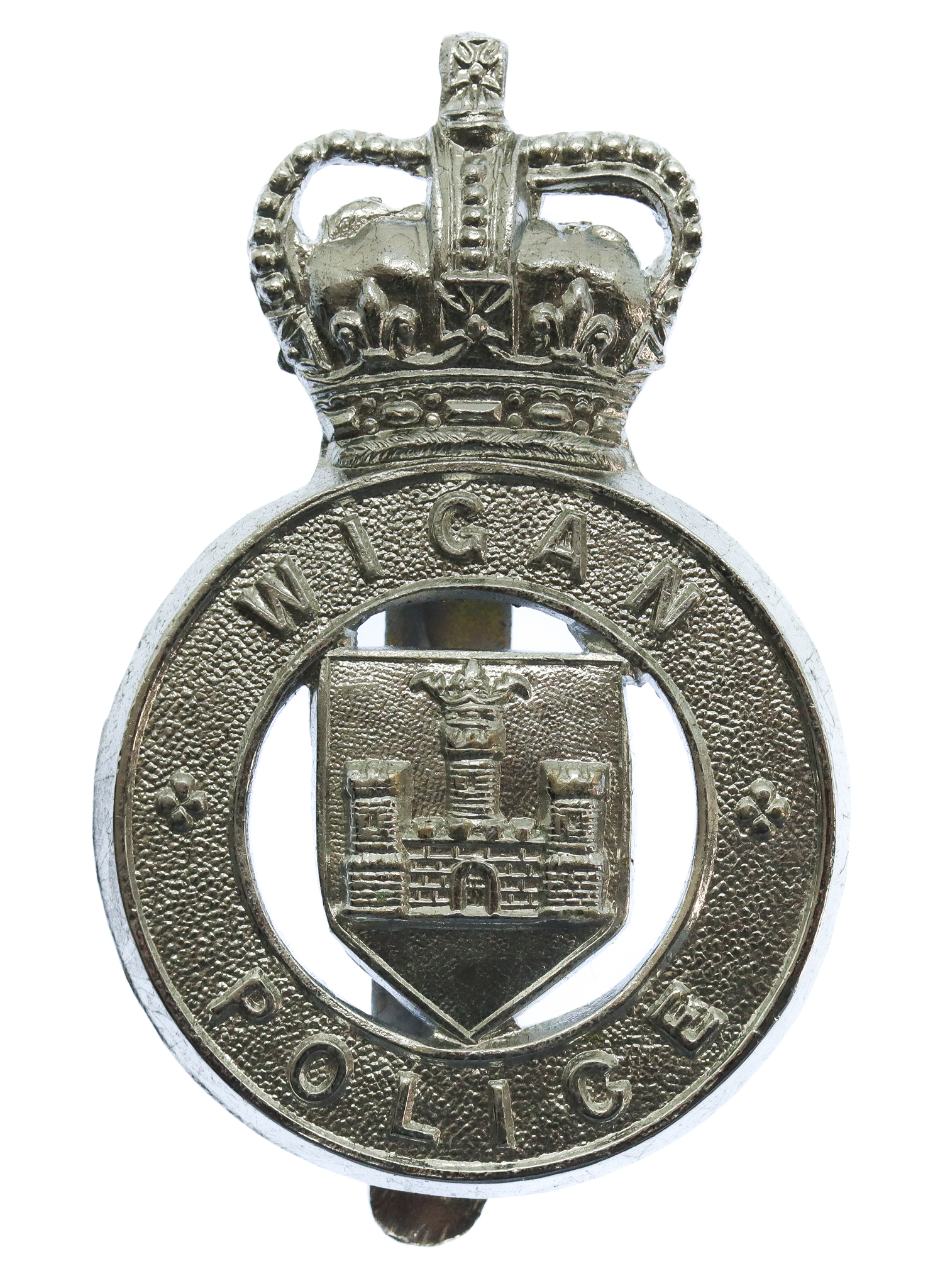 Wigan Borough Police Cap Badge - Queen's Crown