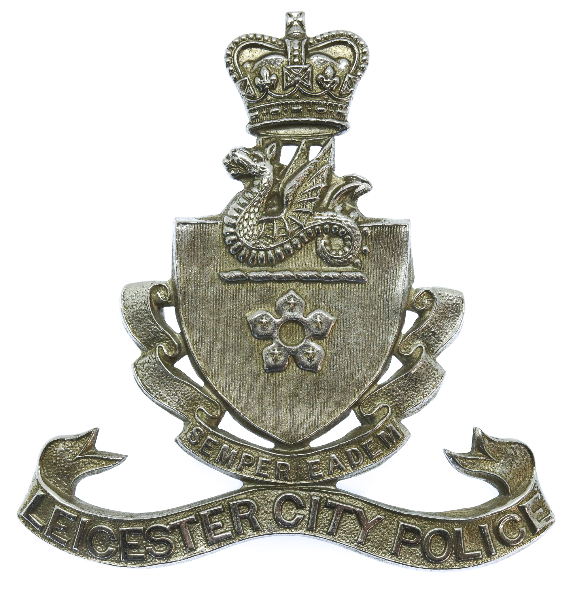 Leicester City Police Cap Badge - Queen's Crown