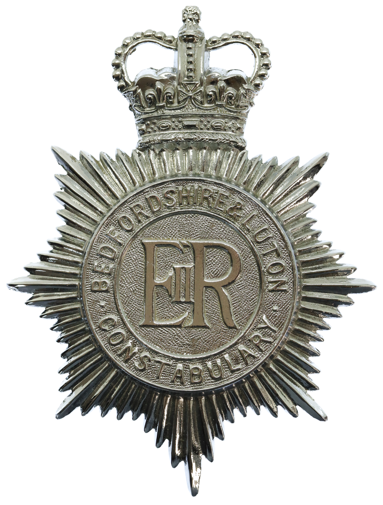 Bedfordshire & Luton Constabulary Helmet Plate - Queen's Crown