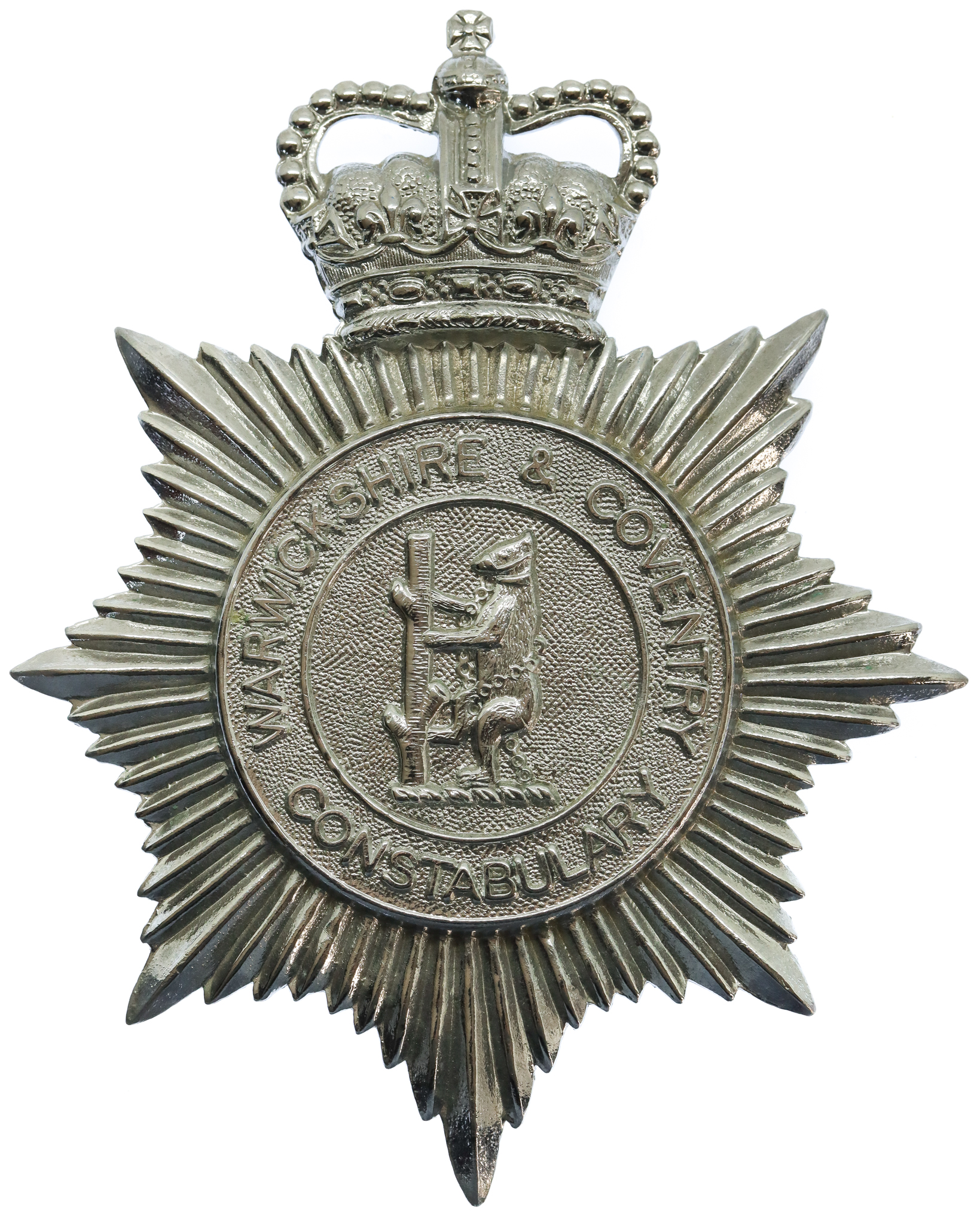 Warwickshire & Coventry Constabulary Helmet Plate - Queen's Crown