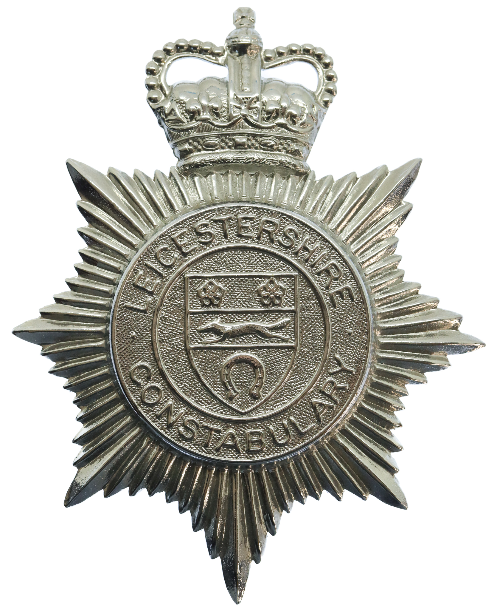 Leicestershire Constabulary Helmet Plate - Queen's Crown