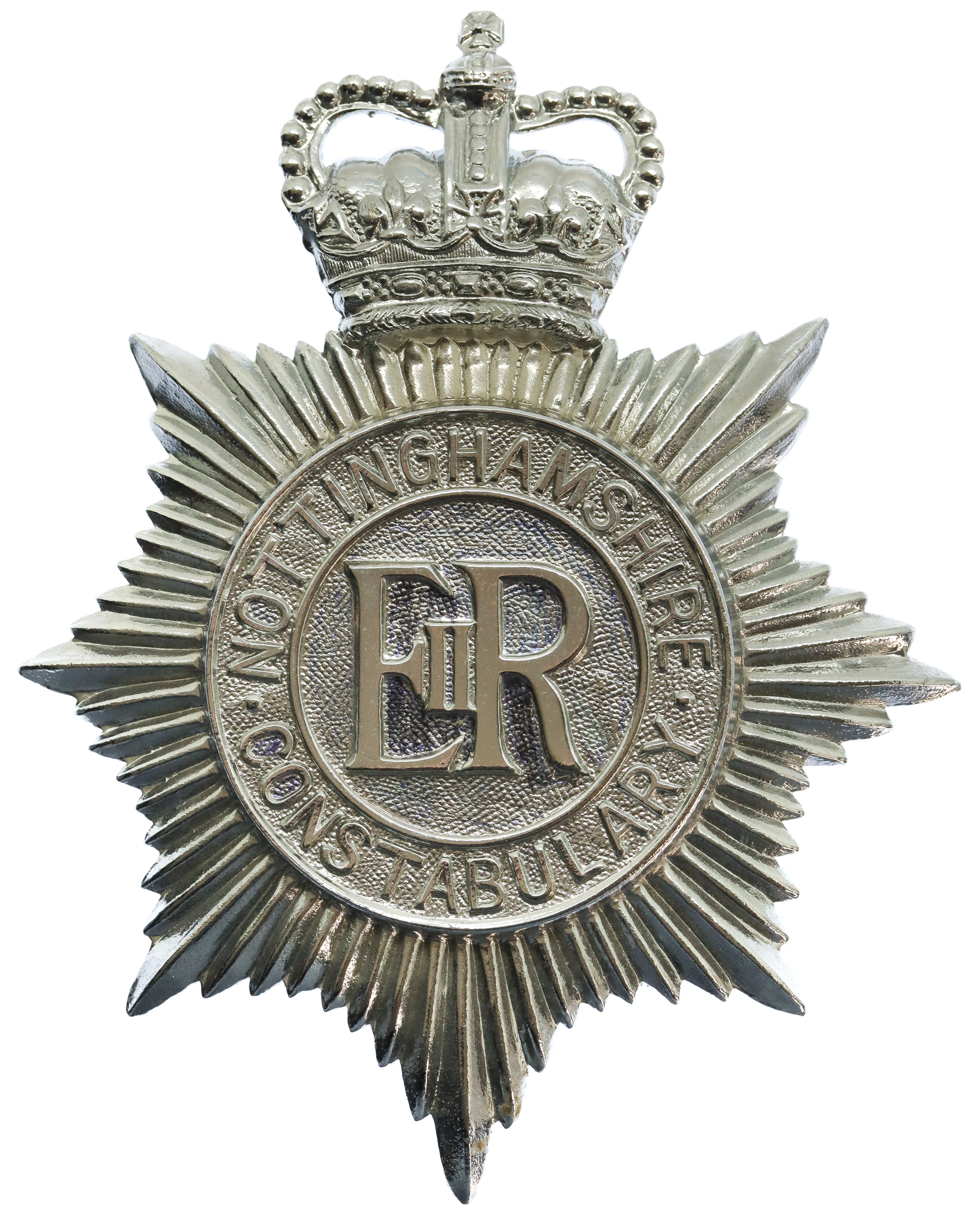 Nottinghamshire Constabulary Helmet Plate - Queen's Crown