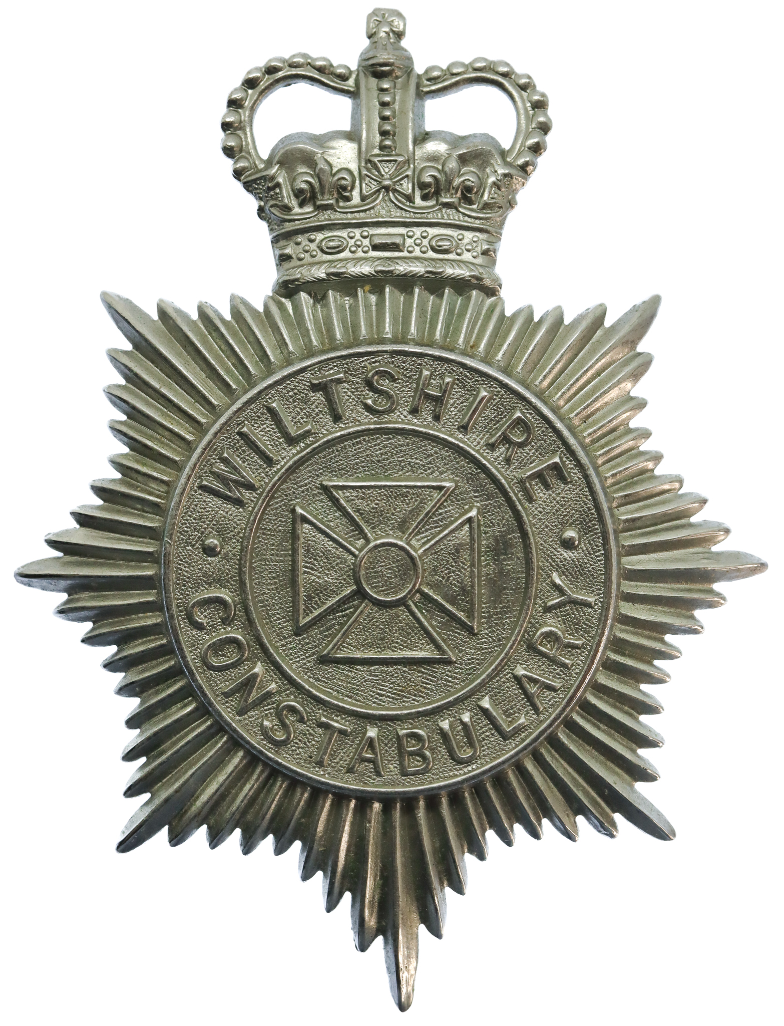 Wiltshire Constabulary Helmet Plate - Queen's Crown