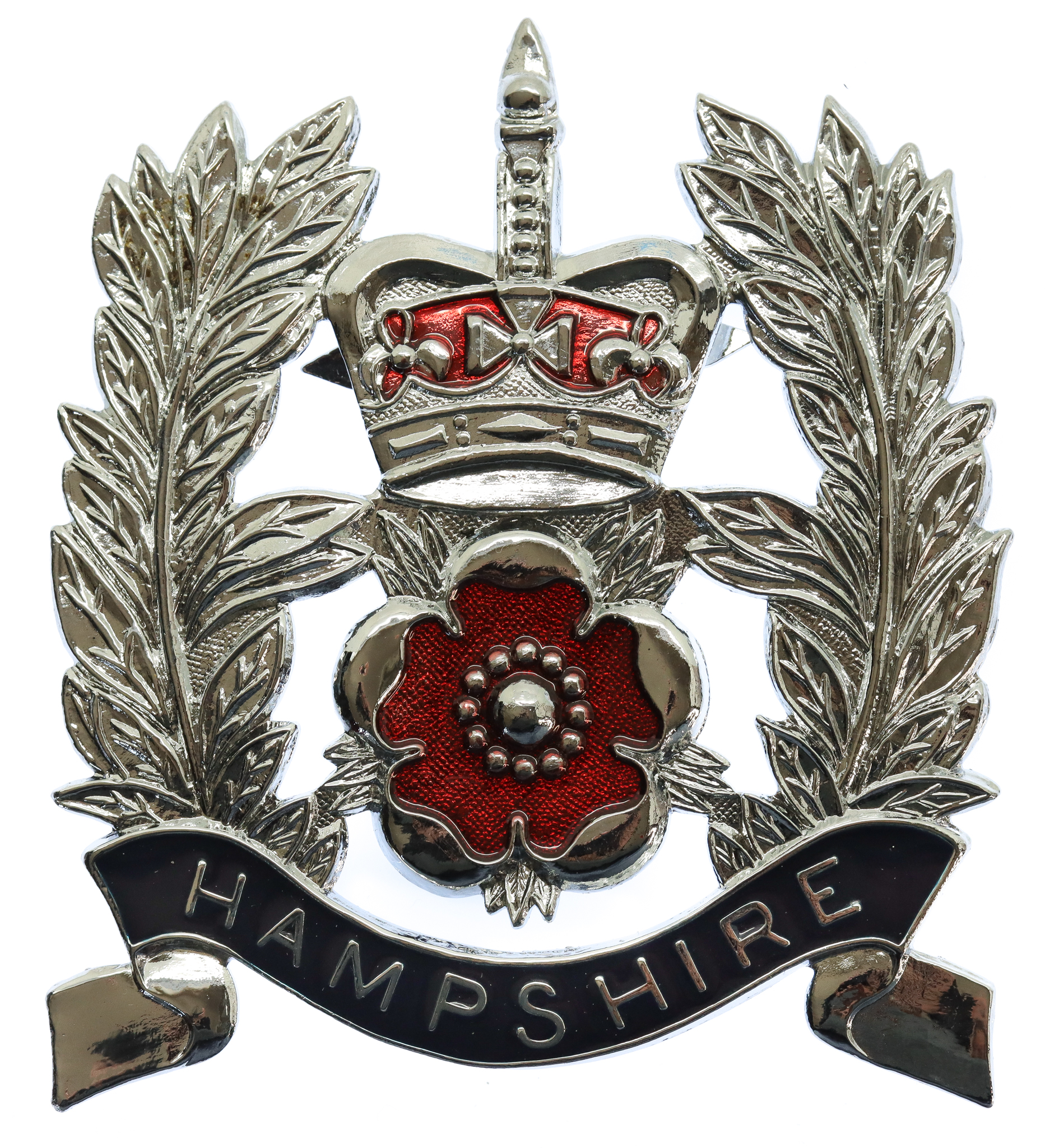 Hampshire Constabulary Sergeant's Enamelled Helmet Plate - Queen's Crown