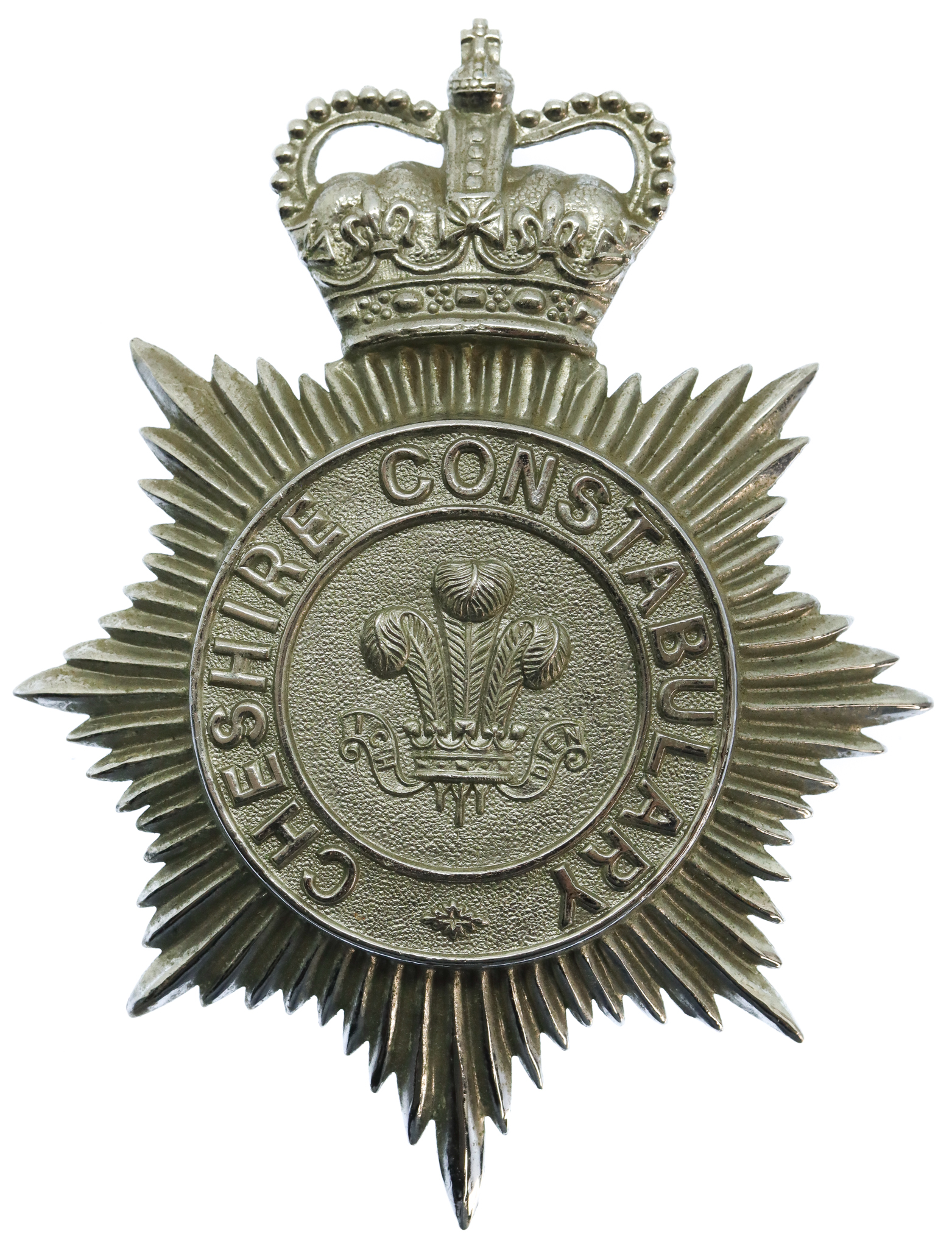 Cheshire Constabulary Helmet Plate - Queen's Crown