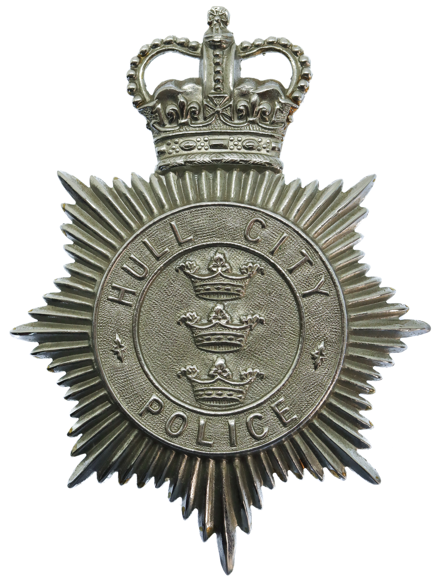 Hull City Police Helmet Plate - Queen's Crown