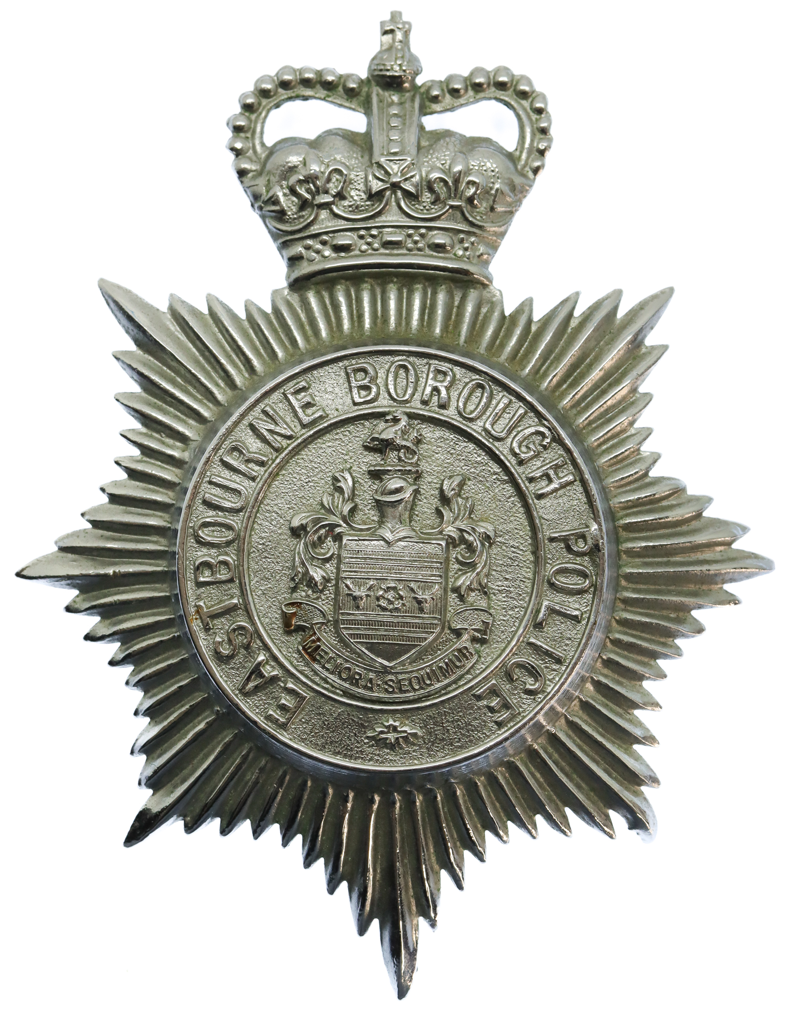 Eastbourne Borough Police Helmet Plate - Queen's Crown