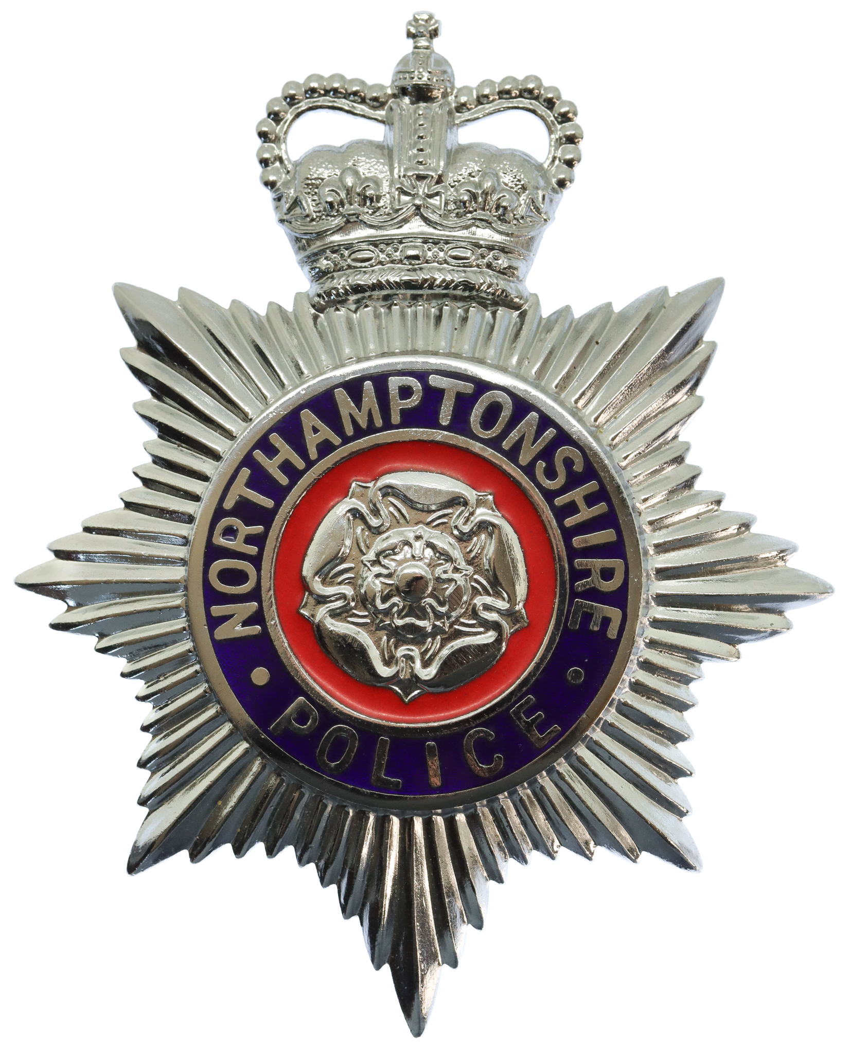 Northamptonshire Police Enamelled Helmet Plate - Queen's Crown