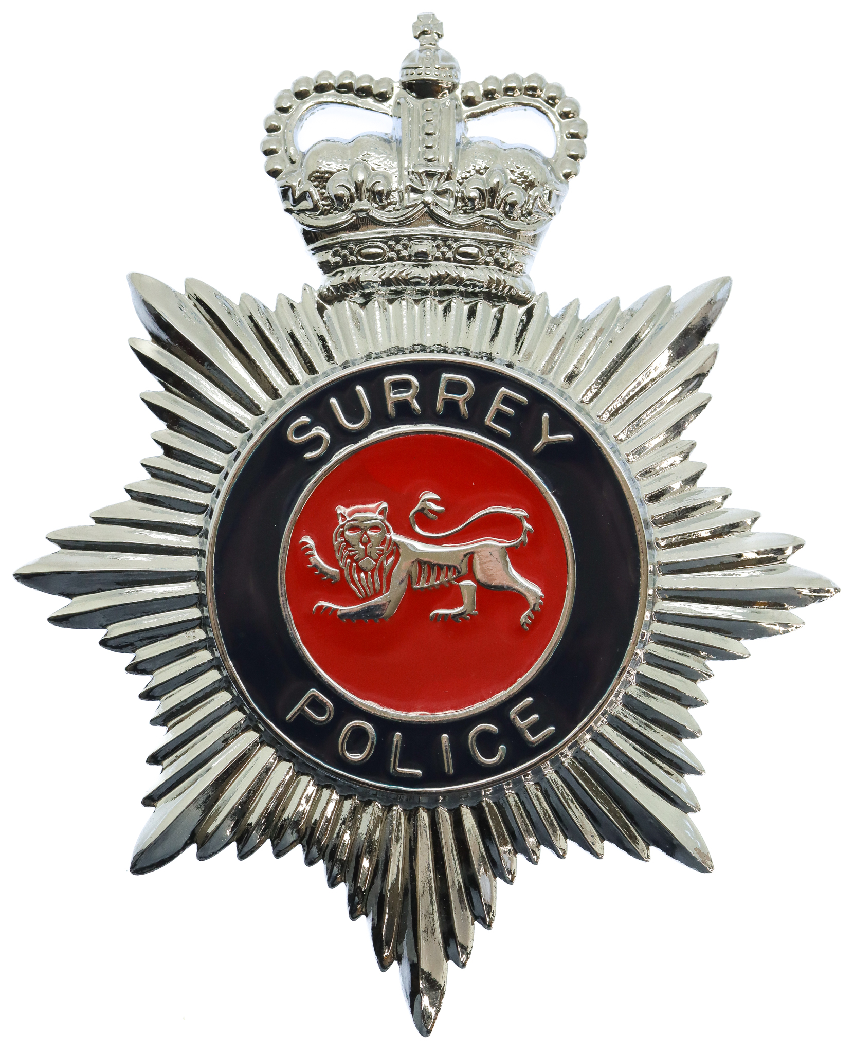 Surrey Police Enamelled Helmet Plate - Queen's Crown