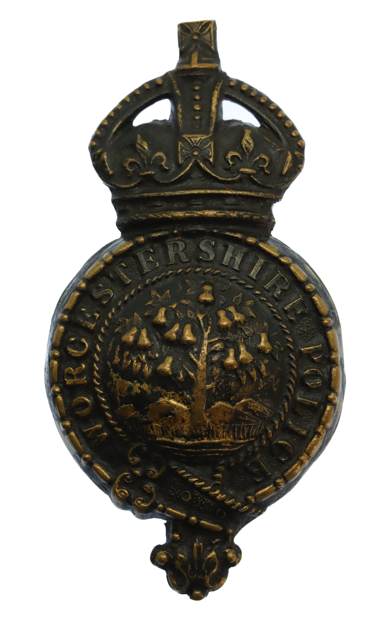 Worcestershire Police (Worcestershire Constabulary) Helmet Plate - King's Crown