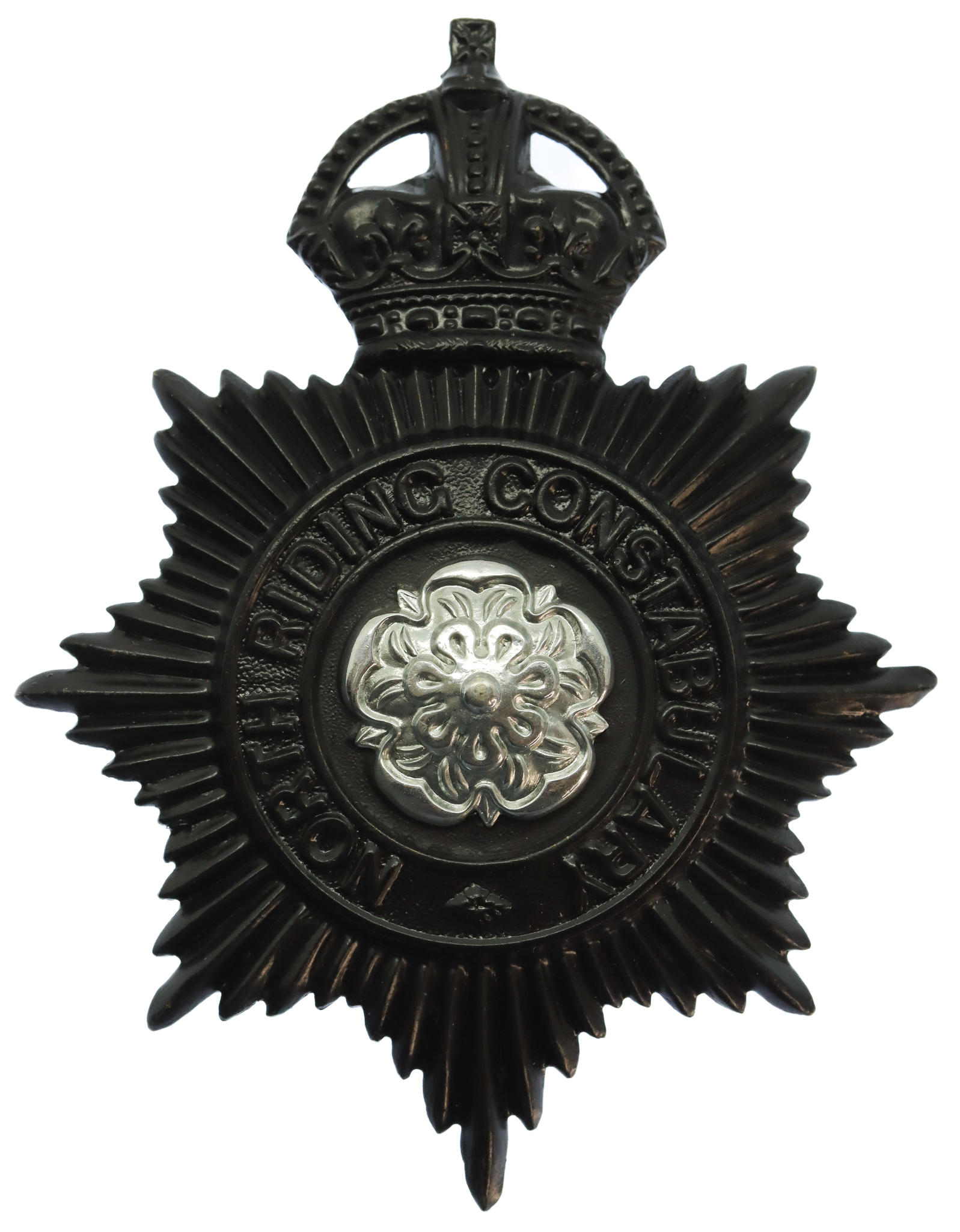 North Riding Constabulary Night Helmet Plate - King's Crown