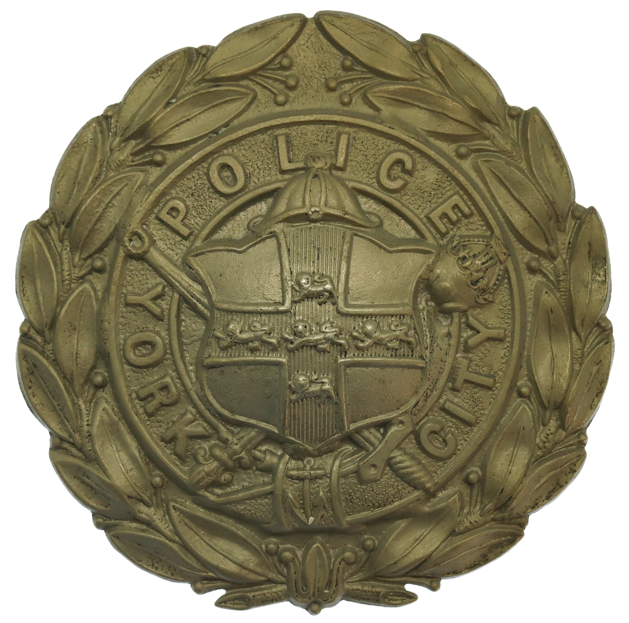York City Police Wreath Helmet Plate