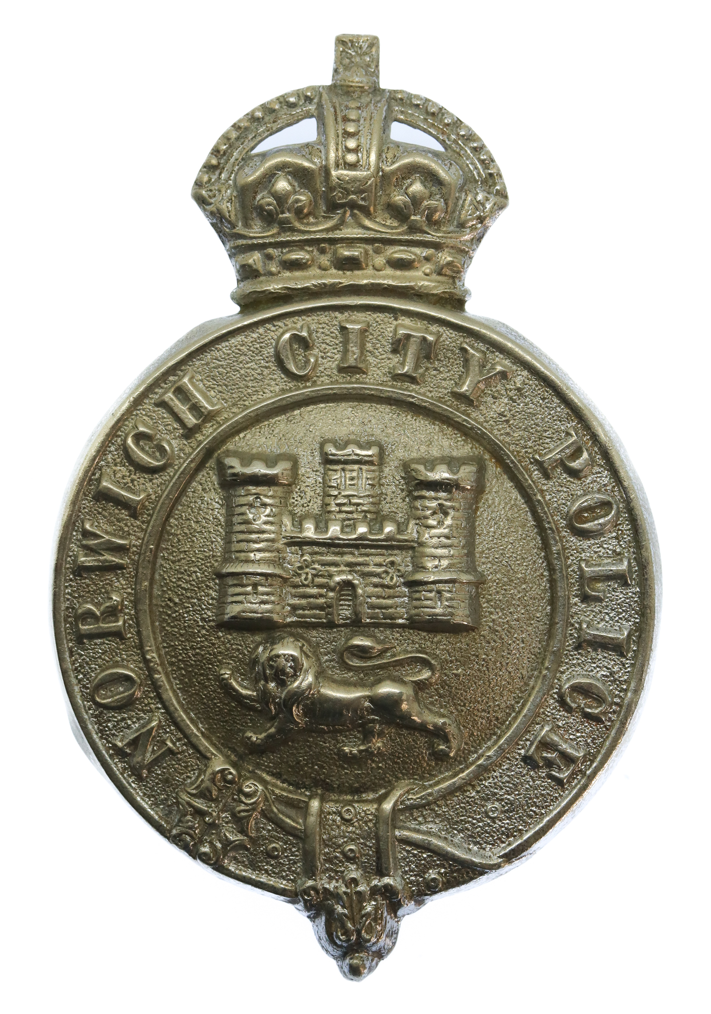 Norwich City Police Helmet Plate - King's Crown